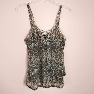 Guess green reptile printed tank top. Size XS